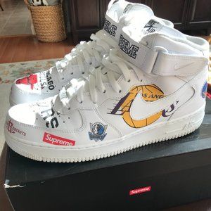 Nike Air Force 1 Mid Supreme NBA White